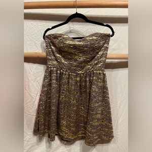Vintage Joyce Leslie Gold/Brown Party Dress